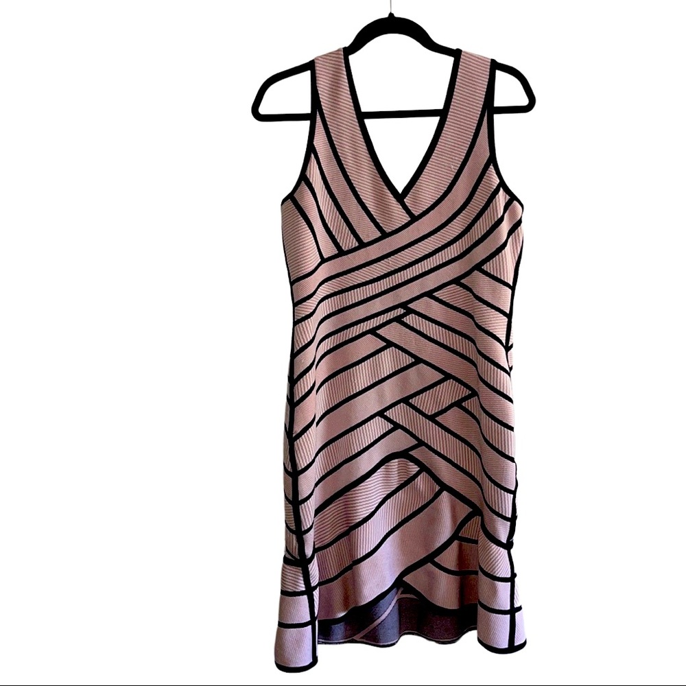Women’s Guess pink and blue striped dress knit material sleeveless midi